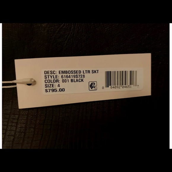 REBECCA TAYLOR embossed black  leather skirt - Picture 4 of 4